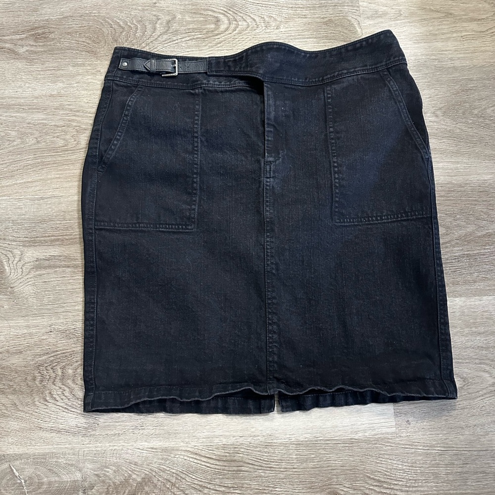 Lauren Ralph Lauren Women’s Black Denim Pencil Skirt Straight Jean (stretch)